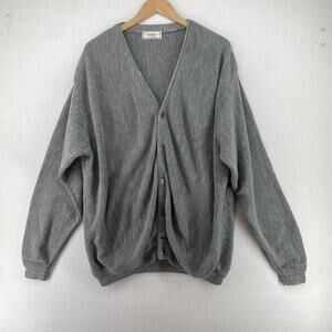 CLASSICS by PALMLAND Sweater Mens XLT Grandpa Jumper Cardigan Button Up Gray VTG